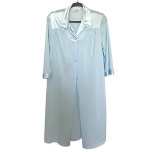 Vanity Faire Vintage House Coat Pale Blue Size Medium